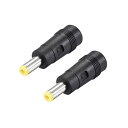 DC電源アダプター メス5.5mmx2.5mm-5.5mmx2.1mmオスプラグチップ 入力DCプラグコネクタ イエロー 2個