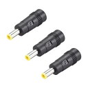 DC電源アダプター メス5.5mmx2.1mm-5.5mmx3.0mmオスプラグチップ 入力DCプラグコネクタ イエロー 3個