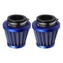 X AUTOHAUX 2個セット モーターサイクル用ラウンドテーパードエアフィルタークリーナー ブルー 35mm
