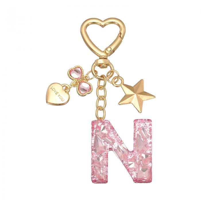 PATIKIL キーチェーン キーホルダー イニシャルレター かわいいデコレーション カップの飾り キーチェーン装飾 バックパック ハンドバッグ 財布用 レター...