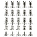 5mm ボールヘッド スタッドリベット スクリューバック 20個 丸頭 ボタンニップルリベット DIY用 レザークラフト ハンドバッグベルト シルバートーン