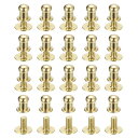 5mm ボールヘッド スタッドリベット スクリューバック 20個 丸頭 ボタンニップルリベット DIY用 レザークラフト ハンドバッグベルト ライト金