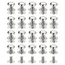 8mm ボールヘッド スタッドリベット スクリューバック 50個 丸頭 ボタンニップルリベット DIY用 レザークラフト ハンドバッグベルト シルバートーン
