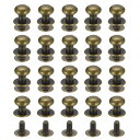 8mm ボールヘッドスタッドリベット スクリューバック 50個 丸頭ボタンニップルリベット DIY レザークラフト ハンドバッグベルト用 ブロンズトーン