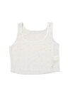 Allegra K レディース シアーメッシュトップス スクープネック グリッタースター ノースリーブ パーティー クロップ タンクトップ ホワイト L