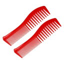VOCOSTE ヘアコームワイドトゥース 静電気防止 太い巻き毛用 ヘアケア もつれ解消コーム ウェットとドライ用 2個 レッド