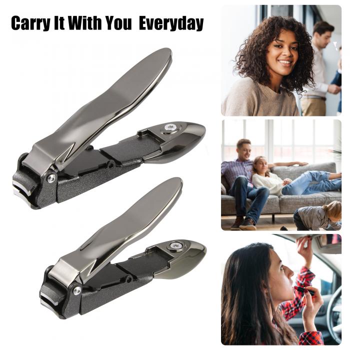 VOCOSTE 爪切り ネイルケア用 爪切りセット ステンレス鋼 2個 ブラック