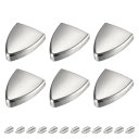 ジッパーテールクリップ ネジ付き 22 mm 金属 三角形 ジッパーバックルテールストッパーエンドチップ レザークラフトDIY装飾用 シルバー 6個