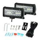 洪水スポットコンボ ユニバーサル 運転用フォグランプ オフロード ピックアップ トラック ATV SUV 用 16AWG 38LED 120W 12-24V 1...