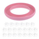 シリコンボビンリングホルダー 20個プラスチックボビン 日常の裁縫用品 ピンク 透明