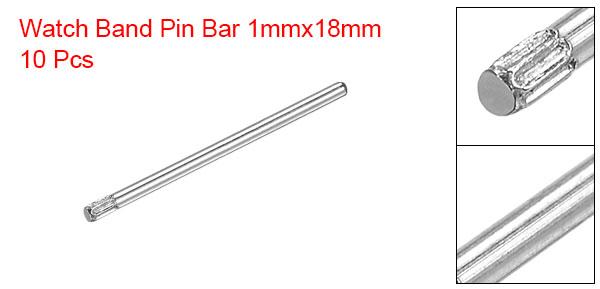 時計バンドピンバー ステンレス鋼 シングルヘッド 時計ブレスレットピン 摩擦棒 時計バンド用 ピンの交換 修復ツール 1mmx18mm 10個