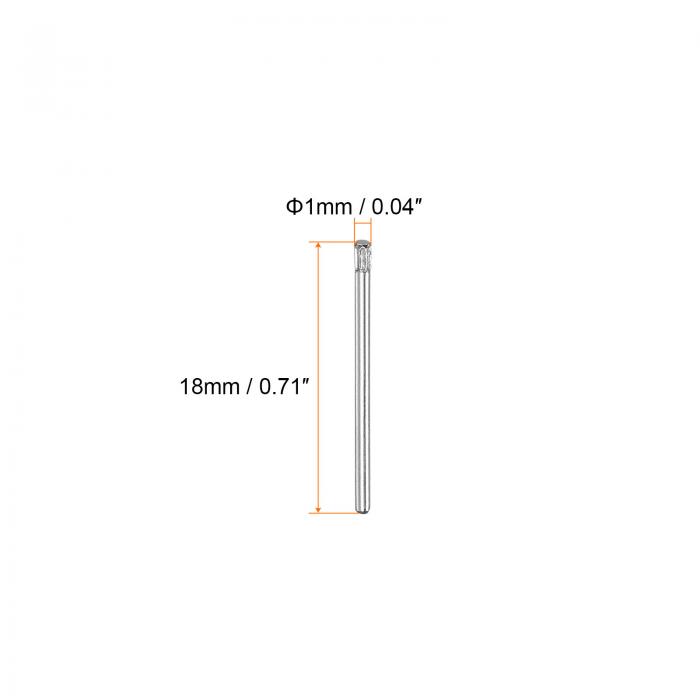 時計バンドピンバー ステンレス鋼 シングルヘッド 時計ブレスレットピン 摩擦棒 時計バンド用 ピンの交換 修復ツール 1mmx18mm 10個