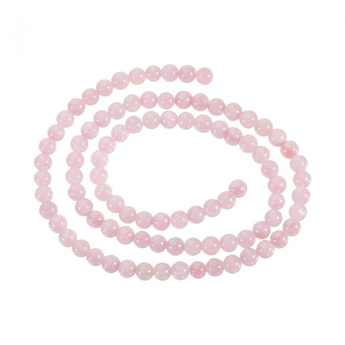 天然石ビーズ ラウンド 宝石水晶ビーズ DIYブレスレット ネックレス ジュエリー製作用 93個 4 mm ライトピンク