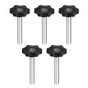 Clamping Screw Knob , 38mm Dia Plum Hex Shaped Grips Star Knob M8 × 60mm Male Th...