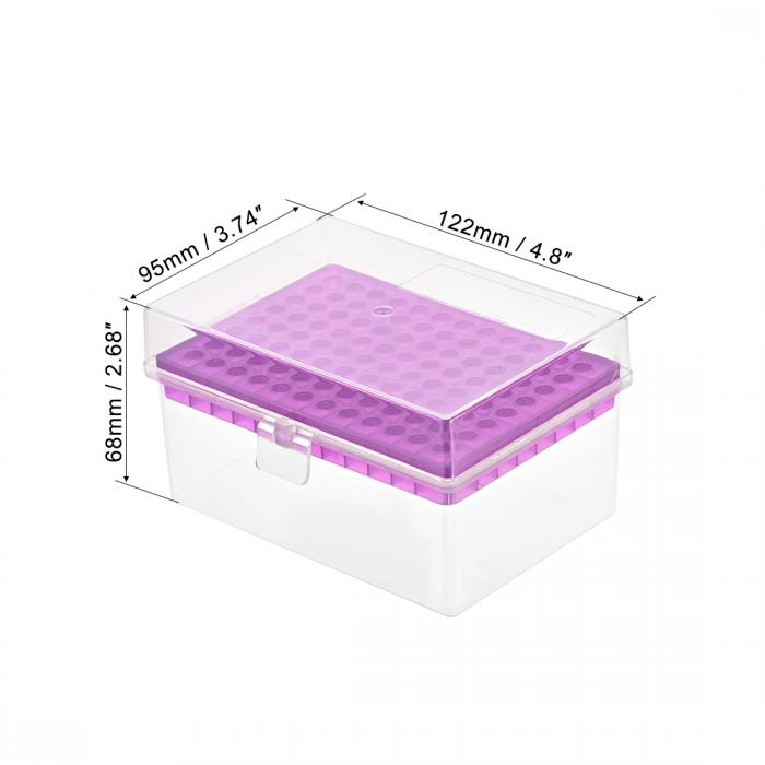 ピペットチップボックス 96ウェル ポリプロピレンチップホルダーコンテナ 300ulピペッター6mm穴径用