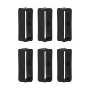 時計ストラップループ ファスナーリング ラバー製ホルダー シリコーン製 時計バンド用 ブラック 幅24 mm 6個入