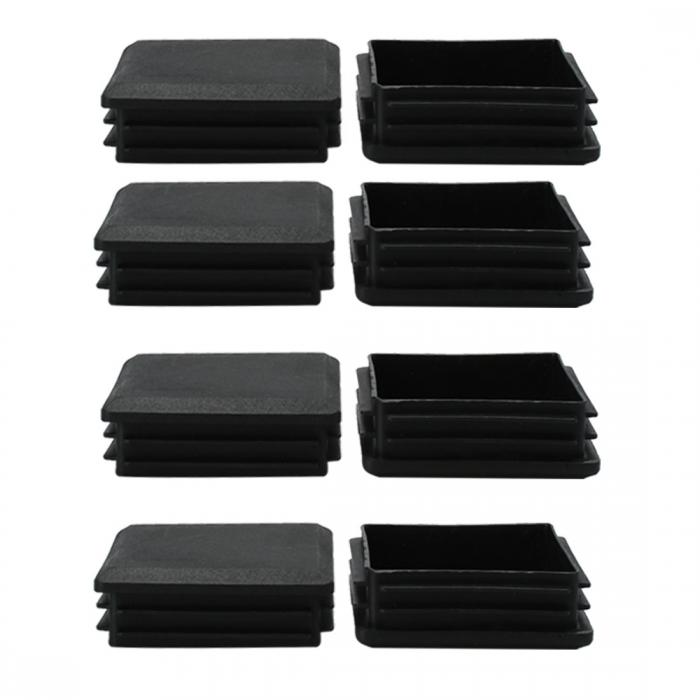 プラスチック製 スクエアリブ付き チューブインサートパイプチューブエンドカバーキャップ 家具グライドチェアテーブル 足床プロテクター 105個 8個 80 x 80mm