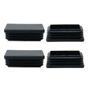パイプキャップ 40 x 60mm プラスチック 長方形 リブ エンド カバー キャップ 家具 テーブル 足 フロア プロテクター 4個入り
