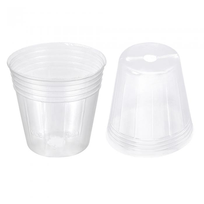 PATIKIL 6.4 cm 植木鉢 プラスチック 40個 花開始コンテナ 屋内屋外用 クリアー