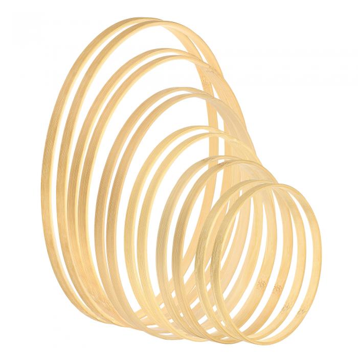 PATIKIL 木製バンブーフローラルフープ 2個1セット入り 15cm/18cm/20cm/23cm/26cm/30cm 6サイズ 1クラ..