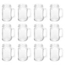 ハンドル付きメイソンジャーショットグラス 1個入り 40ml/1.5 OZ 再利用可能なミニメイソンシューターグラス ウェディングパーティーお土産 ホームバード...