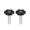 クランプねじノブ ノブグリップ クランプグリップ M8 x 35mm プラスチック メタル 2個入り