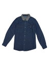 Allegra K デニムシャツ ジャケット トップス ボタンダウン 長袖 胸ポケット レディース ブルー XL