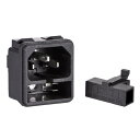 IEC C14ソケット AC 250V 10A 3ピン 33x31x30mm IECインレットプラグ電源ソケット 1個入り
