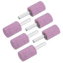 研削ビット 研磨マウントストーン 6 mmシャンク 直径20 mm 60グリット 円筒研削砥石 ロータリーツール用 6個入り