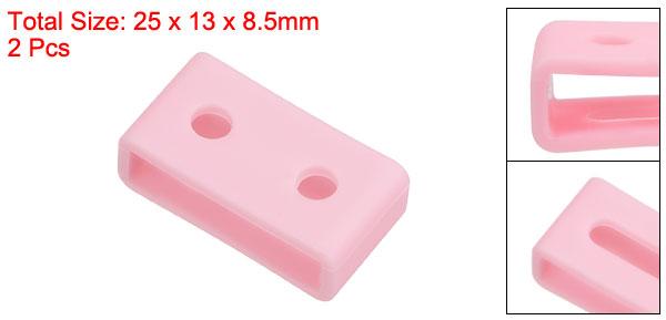 時計バンドストラップループ ラバー 代替 ファスナーリング シリコン ウォッチホルダーキーパー 22mm幅時計バンド ライトピンク 2個入り