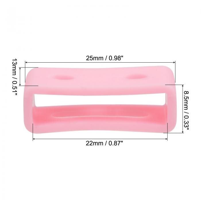 時計バンドストラップループ ラバー 代替 ファスナーリング シリコン ウォッチホルダーキーパー 22mm幅時計バンド ライトピンク 2個入り