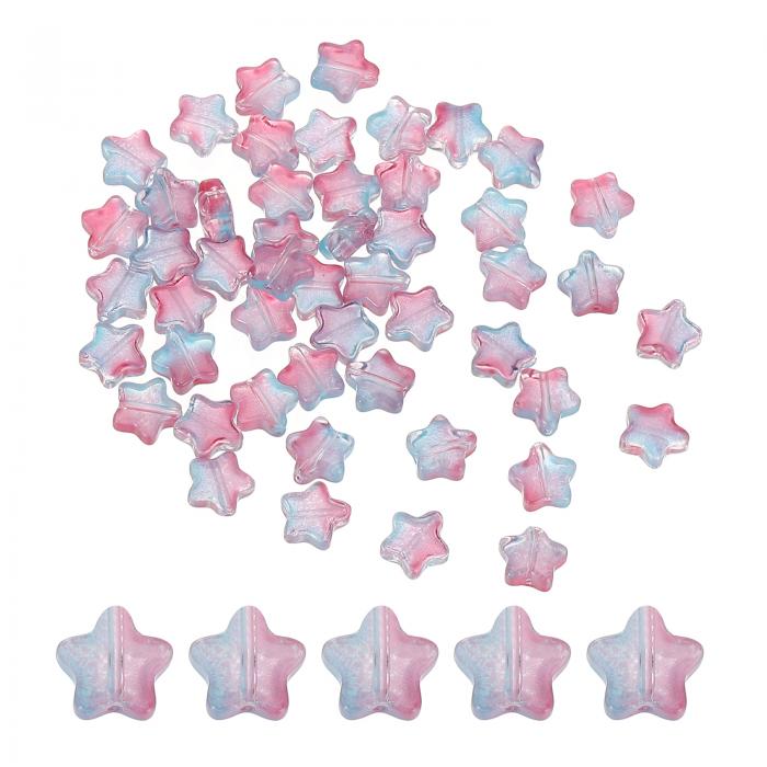 PATIKIL 8mm 水晶スタービーズ 200個 ガラススペーサービーズ スターシェイプチャ ームペンダント 宝石メイキング ブレスレット ネックレス DIY クラフト グラデーションレッド