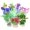 VOCOSTE 水族館プラスチック植物 水槽植物人工水生植物 ランドスケープ植物装飾用 マルチカラー 10 個