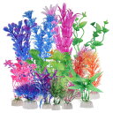 VOCOSTE 水族館のプラスチック植物 水槽植物人工水生植物 ランドスケーププラント装飾用 マルチカラー 16 個