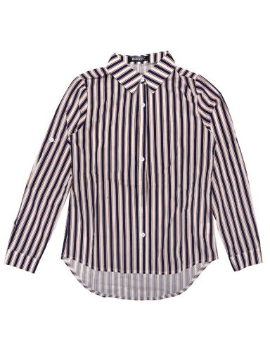 Allegra K ストライプシャツ ブラウス ロールアップ 長袖 カジュアル レディース ブルーレッド XS Allegra K ストライプシャツ ブラウス ロールアップ 長袖 カジュアル レディース ブルーレッド XS