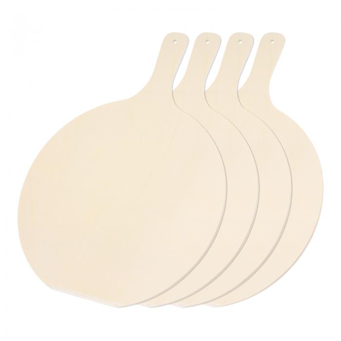 ピザボード 木製 ピザプレート 取っ手付き 丸型 ピザパドル ステーキプレート 薄いベニヤ合板 ピザピー..