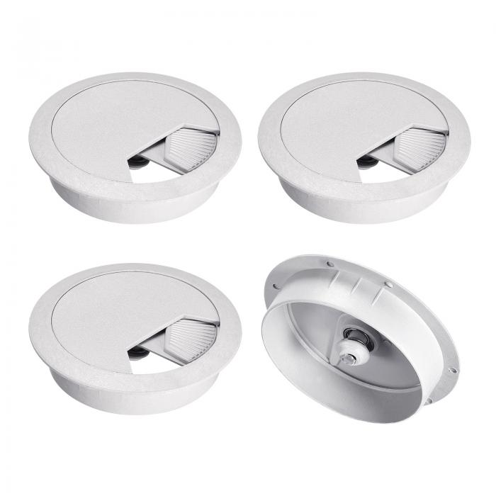 4個入り ケーブル穴カバー 2.4"/60mm ABSデスクケーブルワイヤーコードグロメット穴カバー オフィスPC..