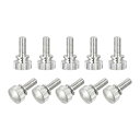 ローレットつまみねじ 真鍮ショルダーボルト グリップノブの留め具 ニッケルメッキ M4x10mm 10個