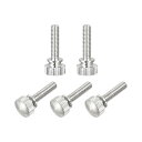 ローレットつまみねじ 真鍮ショルダーボルト グリップノブの留め具 ニッケルメッキ M4x16mm 5個