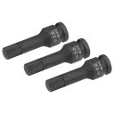 ビットソケット インパクトソケット クロムモリブデンスチール製 9.5mmドライブ サイズH10 長さ60mm 3個入
