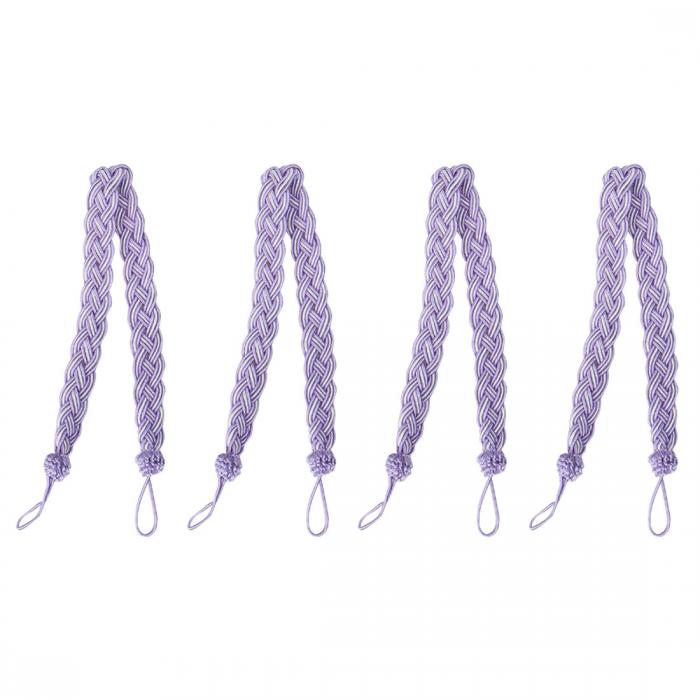 カーテンタイバック 58 cmカーテンホールドバック 装飾的 ロープカーテンホールドバックホルダー?カーテンウィンドウ 紫の 4個