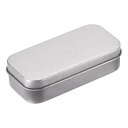 ストレージ箱 ティンプレートボックス ティーボックス 長方形 蝶番蓋付き シルバートーン 80 x 38 x 20mm 3個入り(3)