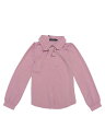 Allegra K リボン ブラウス 丸襟 ボウタイ 蝶ネクタイ 白 シャツ 長袖 事務服 オフィス レディース ライトピンク S