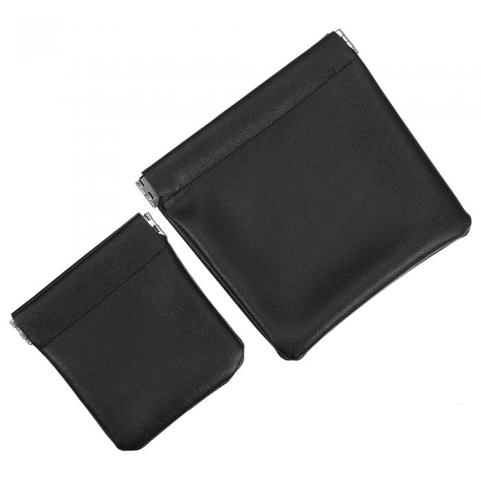 VOCOSTE ポータブル化粧品バッグ トラベルメイクアップバッグ ジュエリー収納袋 PUレザー 2個 ブラック