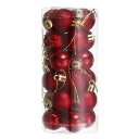 24個セット 1.1" クリスマスボールオーナメント シャッタープルーフ クリスマスツリー装飾 吊り下げボール クリスマスツリーのホリデー装飾用 (ワインレッド)