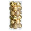 24個セット 1.5" クリスマスボールオーナメント シャッタープルーフ クリスマスツリー装飾 吊り下げボール クリスマスツリーのホリデー装飾用 (金)
