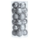 24個セット 1.5" クリスマスボールオーナメント シャッタープルーフ クリスマスツリー装飾 吊り下げボール クリスマスツリーのホリデー装飾用 (シルバー)