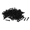 ビス 機械ネジ ラウンド クロス ヘッド ナイロン M2x12mm ボルト ファスナー ブラック 100個入り