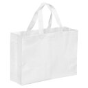 PATIKIL 25x35cm 再利用可能なギフトバッグ 10個 横型 不織布 食料品のトートバッグ 旅行収納用 ホワイト