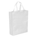 PATIKIL 38x30cm 再利用可能なギフトバッグ 10個 縦型 不織布 食料品のトートバッグ 旅行収納用 ホワイト